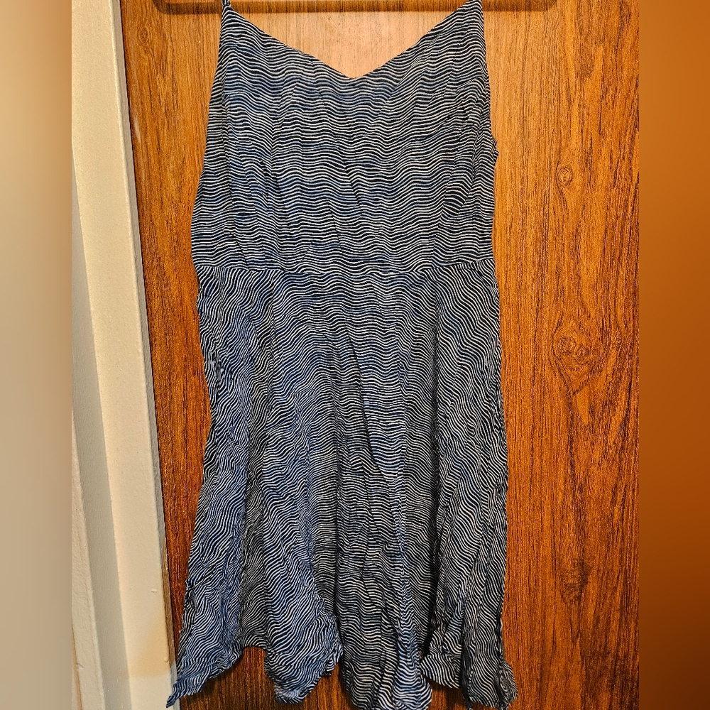 Blue and White Striped Dress